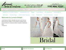 Tablet Screenshot of lornasbridal.com